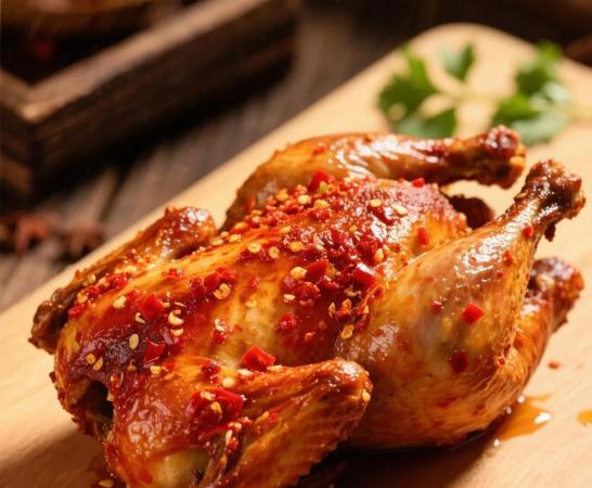 窯烤過程中的雞隻